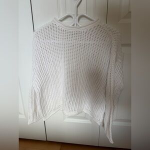 Ardene White Open-Weave Crew Neck Sweater